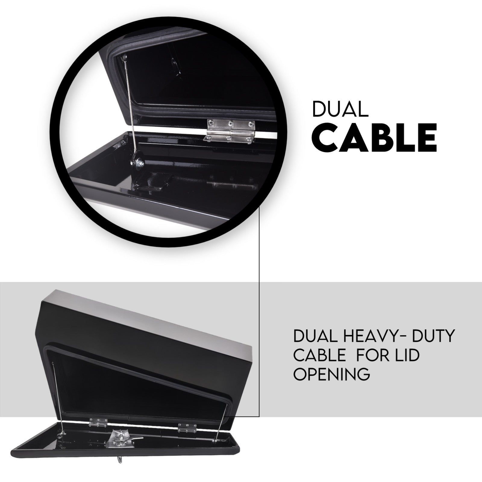 750mm Pair of Under Tray Undertray Tool Box Steel Underbody Toolbox