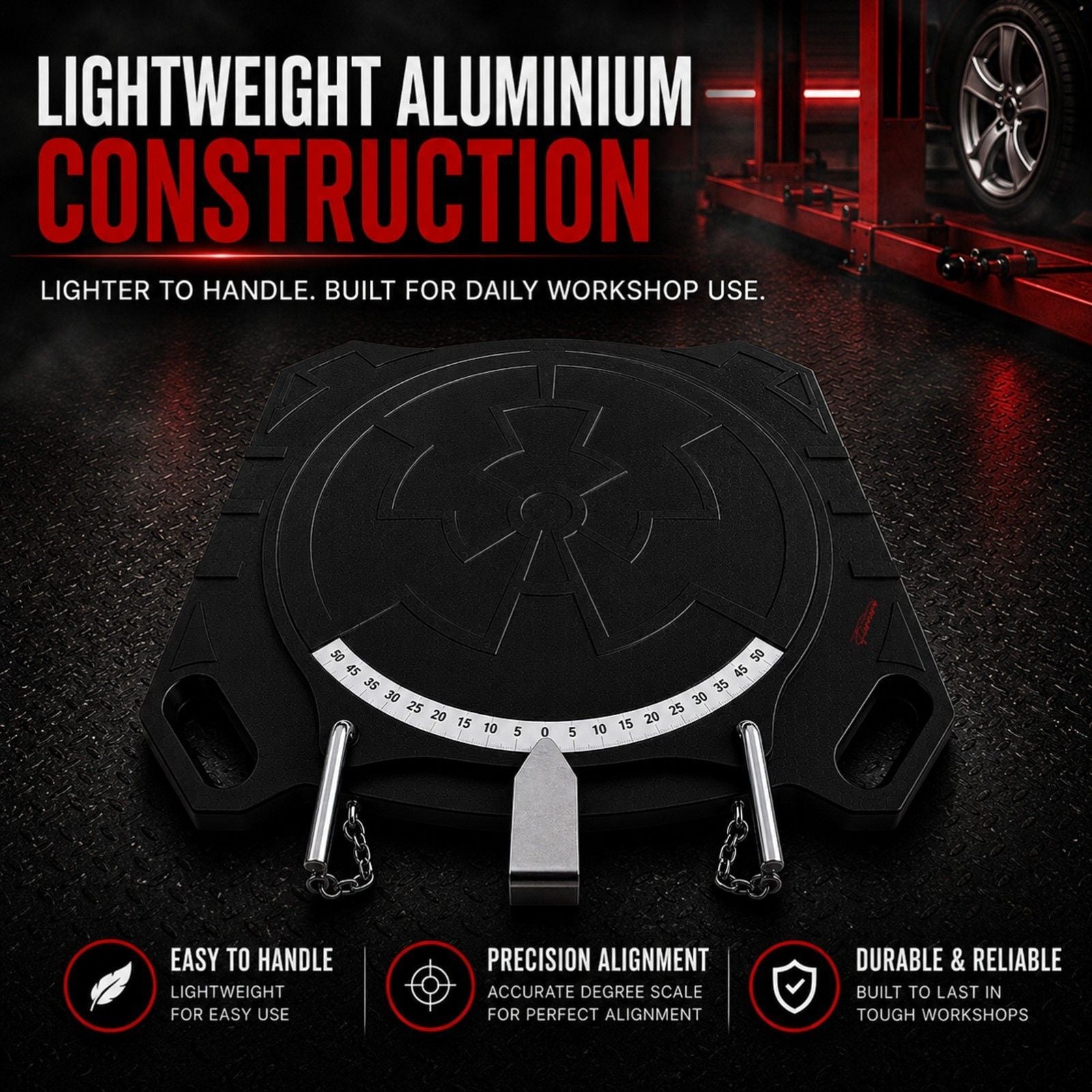 2 pc Aluminum Wheel Alignment Turntable Pair 360Â° Rotating Turn Plate 2 Ton