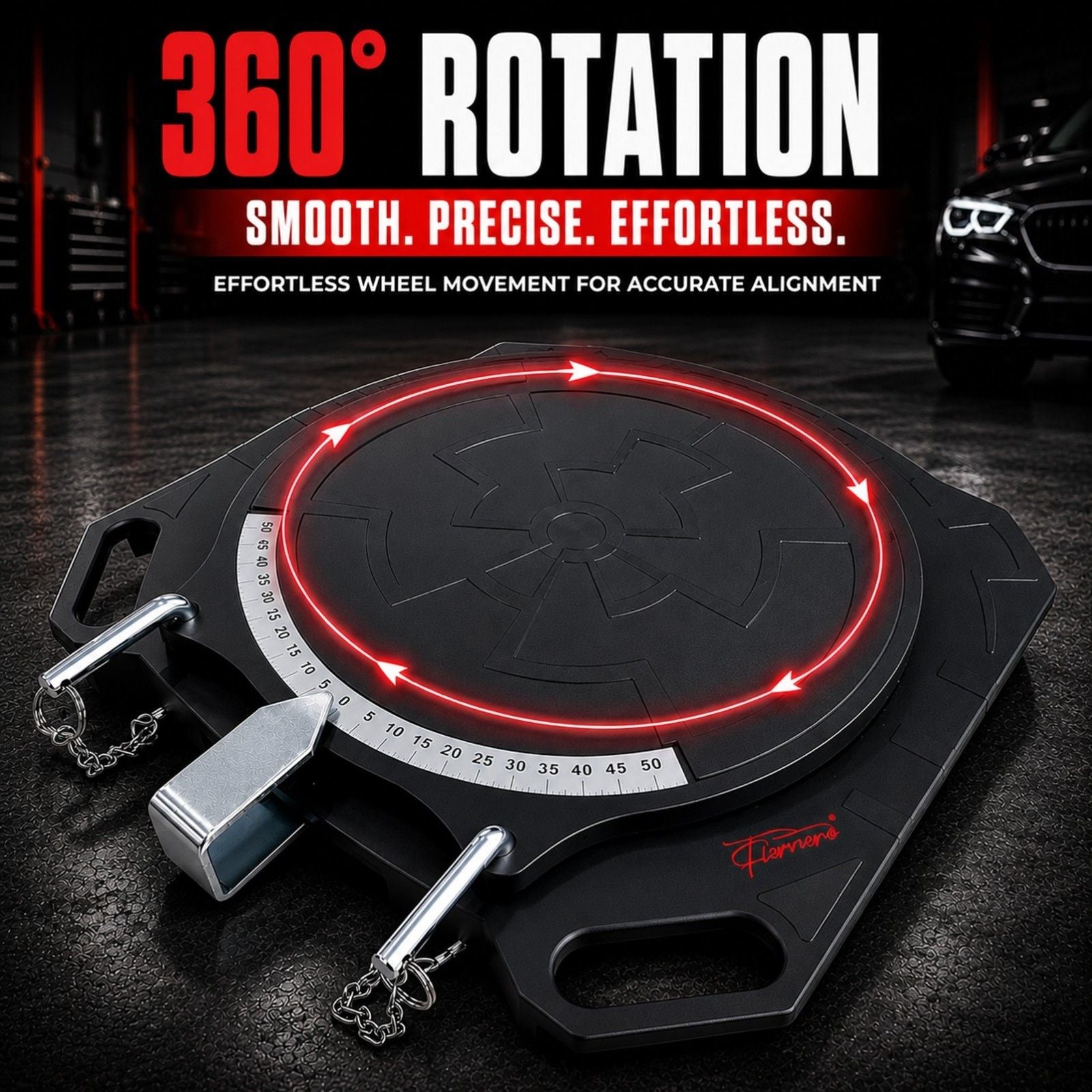 2 pc Aluminum Wheel Alignment Turntable Pair 360Â° Rotating Turn Plate 2 Ton
