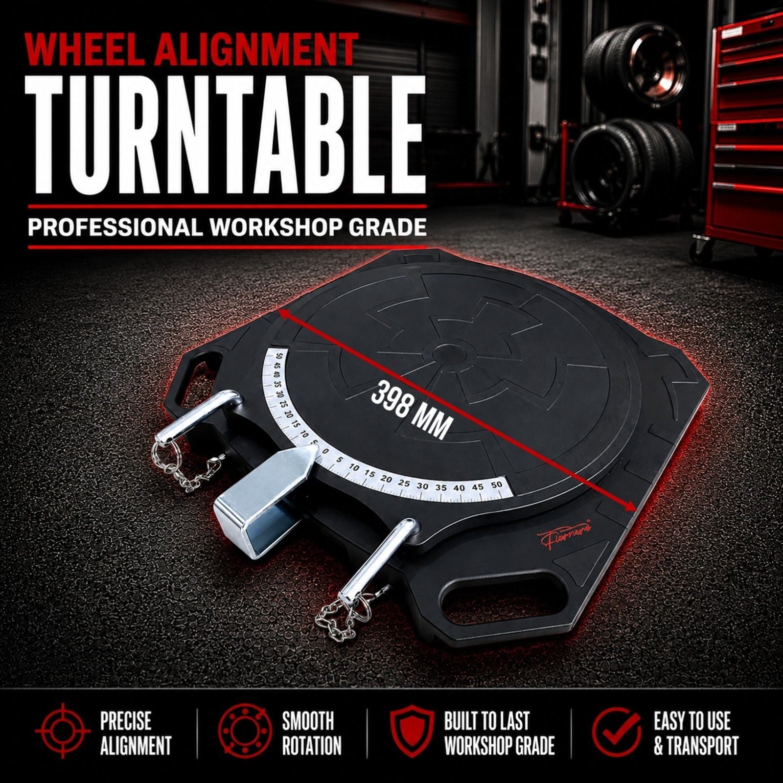 2 pc Aluminum Wheel Alignment Turntable Pair 360Â° Rotating Turn Plate 2 Ton