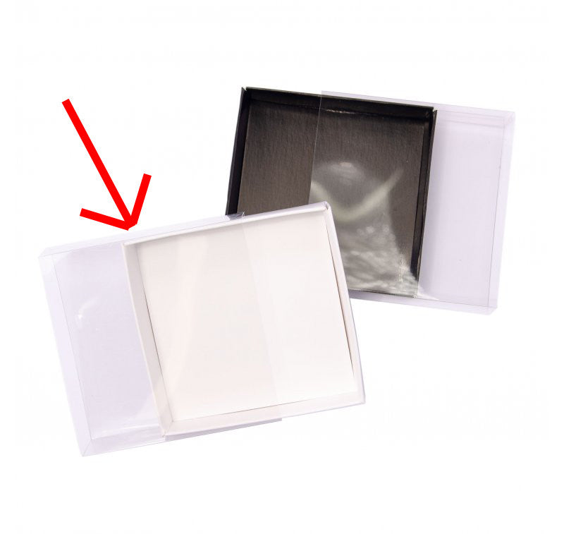 Wedding Favours: 10 Pack of 15cm Square Invitation Coaster Favor Function product Presentation Cookie Biscuit Patisserie Gift Box - 4cm deep - White Card with Clear Slide On PVC Lid