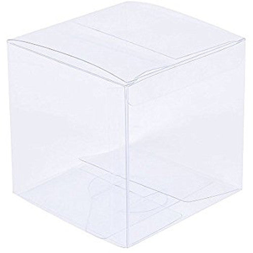 Wedding Favours: 10 Pack of  12cm Square Cube Box - Large Bomboniere Exhibition Gift Product Showcase Clear Plastic Shop Display Storage Packaging Box