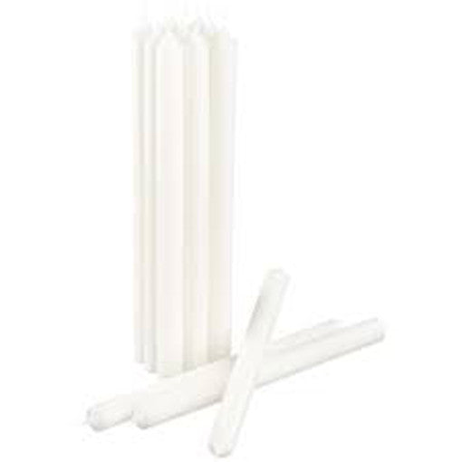 Candles: 10 pack white wax 20cm taper church house vigil candleabra candle 2CM WIDE