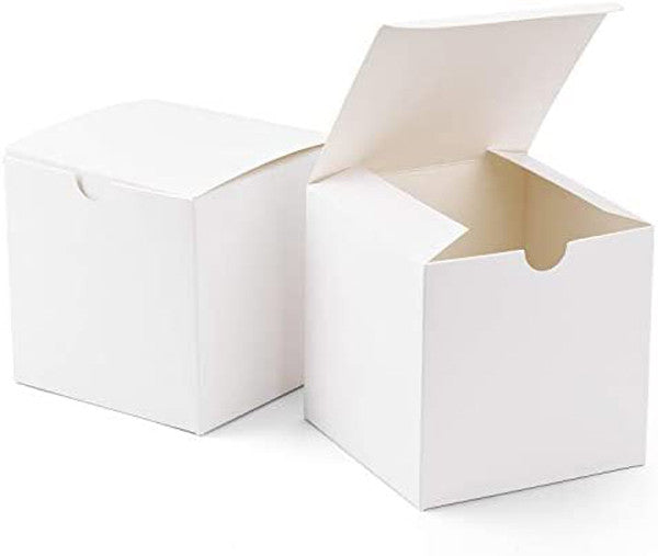 Wedding Favours: 10 Pack of White 5cm Square Cube Card Gift Box - Folding Packaging Small rectangle/square Boxes for Wedding Jewelry Gift Party Favor Model Candy Chocolate Soap Box