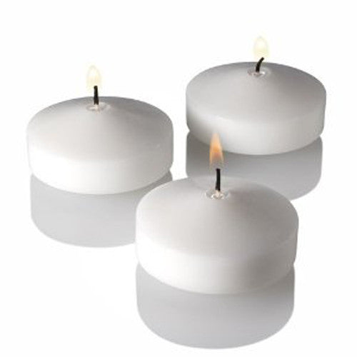 Candles: 10 Pack of 8cm Ivory Wax Floating Candles - wedding party home event decoration