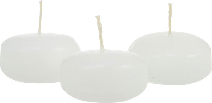 Candles: 10 Pack of 8cm Ivory Wax Floating Candles - wedding party home event decoration
