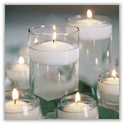 Candles: 10 Pack of 8cm Ivory Wax Floating Candles - wedding party home event decoration