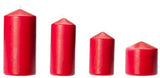 Christmas Decorations: 4 Pack Red Wax Pillar Advent Candles Xmas Wedding Party Table Room Centrepiece Decor Graduated sized 6 to 15cm High