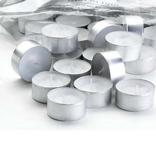 Candles: 20 Pack Tea Light Candles - White Smokeless Tealights Unscented - 9 Hour Burn Time