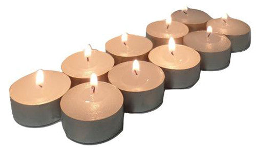 Candles: 20 Pack Tea Light Candles - White Smokeless Tealights Unscented - 9 Hour Burn Time