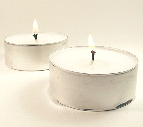 Candles: 20 Pack Tea Light Candles - White Smokeless Tealights Unscented - 9 Hour Burn Time