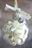 Christmas Decorations: 4 x Glass Bauble 8cm Diameter Round Clear with Silver Cap - table or tree centrepice personal memory theme craft gift