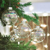 Christmas Decorations: 50 Wholesale Pack Glass Bauble 8cm Diameter Round Clear with Silver Cap - table or tree centrepice personal memory theme craft gift