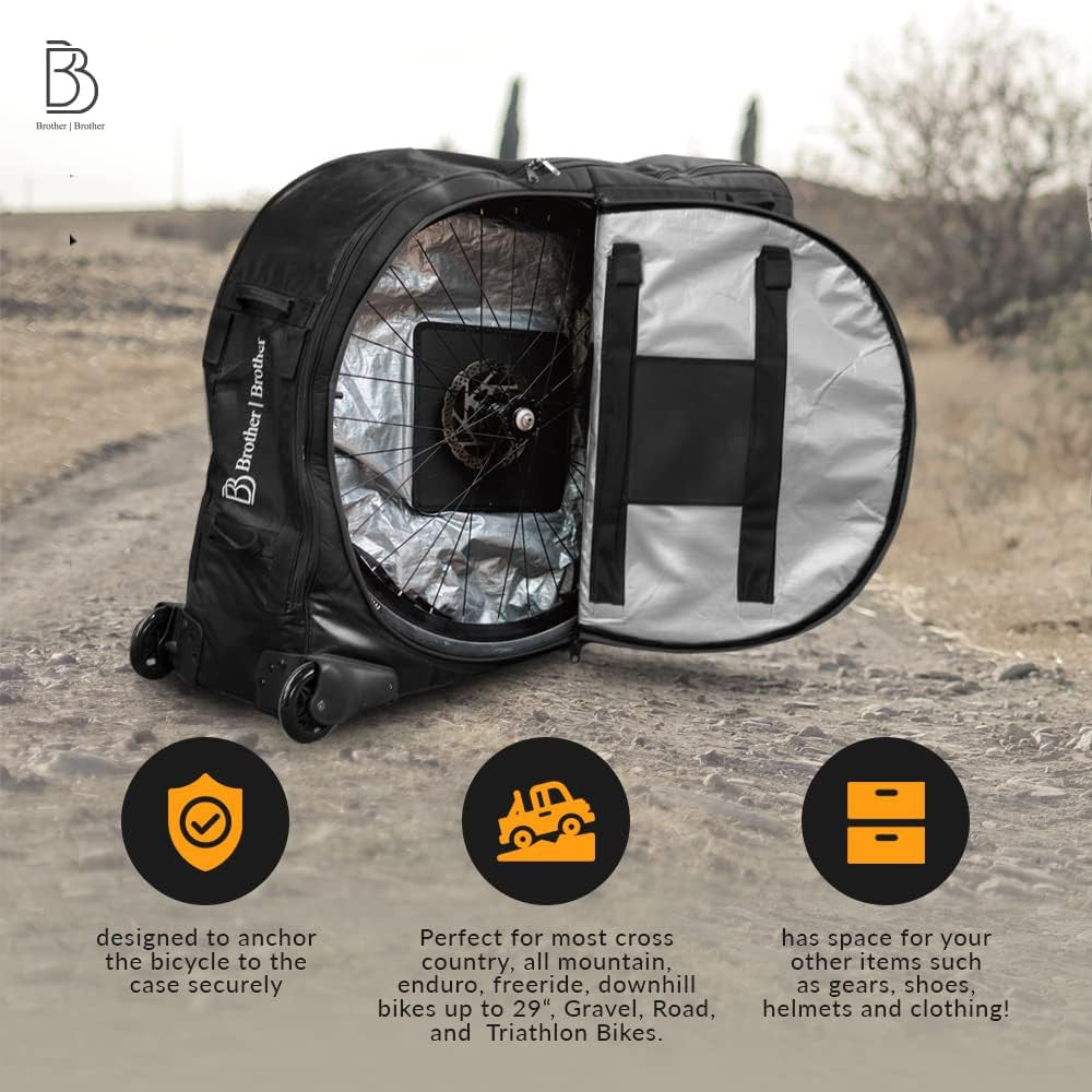 Bicycle Bags: BROTHER BROTHER Bike Travel Bag Case Plane Boat Shipping Transport, Fits Cross Country All Mountain Bike, MTB, TT, Road Triathlon Bike 29er 700c