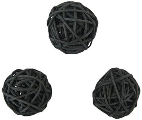Coloured Lights: 1 Set of Black 5cm Rattan Cane 20 Ball Battery Powered 3m String Lights Christmas Gift Home Wedding Party Bedroom Decoration Table Centrepiece