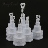 20 Pack Wedding Cake Blow Bubble Bottles White Plastic 6cm High Bomboniere Favour Guest Gift
