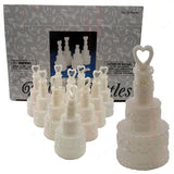 25 Pack Wedding Cake Blow Bubble Bottles White Plastic 6cm High Bomboniere Favour Guest Gift