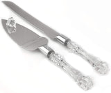 Wedding Favours: Cutting Cake Knife and Silver Blade Cake Server Set Wedding Anniversary Engagement Birthday Party Gift Boxed