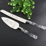 Wedding Favours: Cutting Cake Knife and Silver Blade Cake Server Set Wedding Anniversary Engagement Birthday Party Gift Boxed