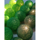 20 Ball Green 3m String Light Battery Box 5cm Cotton Ball  Christmas Birthday Garden Special Occasion Decoration