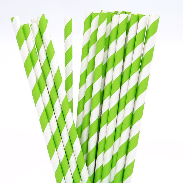 Disposable Cups: 200 Pack Green White Drinking Straws Biodegradable Eco Paper Birthday Party Event Bistro Bar Cafe Take Away