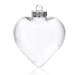 20 Pack Iridescent Glass Heart Ornaments Fillable Baubles for Christmas Party Wedding DIY Craft Decorations