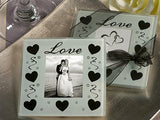 20 Pack Wedding Coasters Glass Square Photo Frame Bomboniere Favour 9x9cm - 2 Frames per Pack