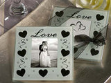 30 Pack Wedding Coasters Glass Square Photo Frame Bomboniere Favour 9x9cm - 2 Frames per Pack