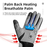 Bicycle Gloves: MTB Heated Gloves XLarge for Mountain Road Bike Breathable Winter Autumn Cycling Camping Running Outdoor Sport Rockbros