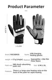 Bicycle Gloves: MTB Heated Gloves XLarge for Mountain Road Bike Breathable Winter Autumn Cycling Camping Running Outdoor Sport Rockbros