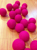 20 Ball HOT Pink 3m String Light Battery Box 5cm Cotton Ball  Christmas Birthday Bbay Girl Special Occasion Decoration