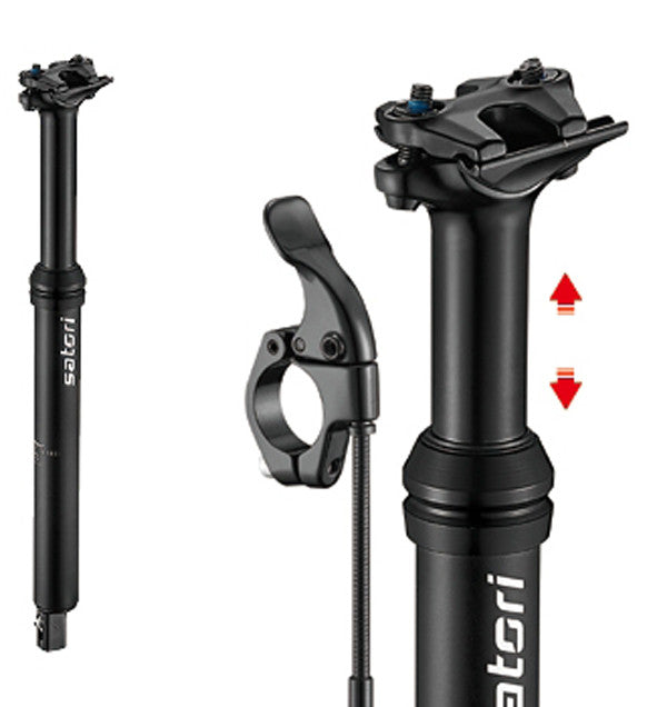 Bicycle Parts: Satori Mountain Bike Height Adjustable Seatpost Internal Cable 30.9 Diameter 150mm Travel