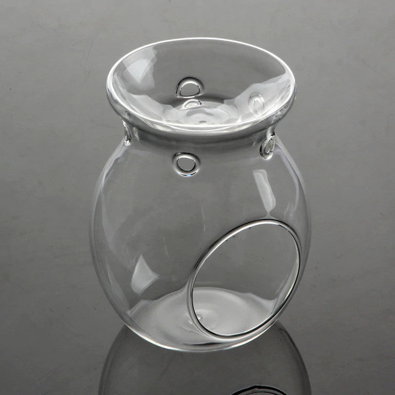 Candles & Diffusers: Perfume Scented Essential Oil Tealight Candle Burner Glass Lamp for Aromatherapy Spa Room Relax 14cm High