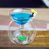 Candles & Diffusers: Perfume Scented Essential Oil Tealight Candle Burner Glass Lamp for Aromatherapy Spa Room Relax 14cm High