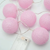 20 Ball Pastel Pink 3m String Light Battery Box 5cm Cotton Ball  Christmas Birthday Bbay Girl Special Occasion Decoration