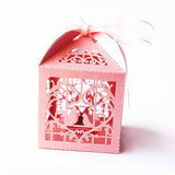 Garden Ornaments: Pink Dove Bird Heart Baby Birth naming Ceremony Bomboniere Favor Lolly Gift Card Box - 10 Pack