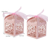 Garden Ornaments: Pink Dove Bird Heart Baby Birth naming Ceremony Bomboniere Favor Lolly Gift Card Box - 10 Pack
