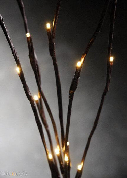 Outdoor Decorations & Lights: LED Light Bunch Stem - Warm White BATTERY fairy lights - 50cm high 20 bulbs/petals