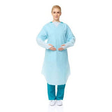 15 Pcs Disposable PPE Gown Protective Workwear Suit Thumb Hook Sleeve Coverall Apron Blue Medical Cleaning Painting