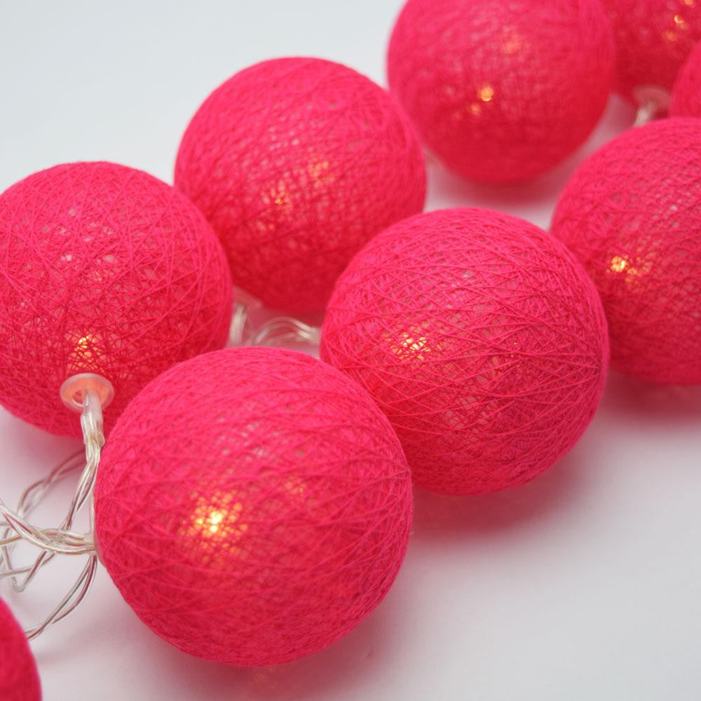 Outdoor Decorations & Lights: 1 Set of 20 LED Red 5cm Cotton Ball Battery Powered String Lights Christmas Gift Home Wedding Party Bedroom Decoration Outdoor Indoor Table Centrepiece
