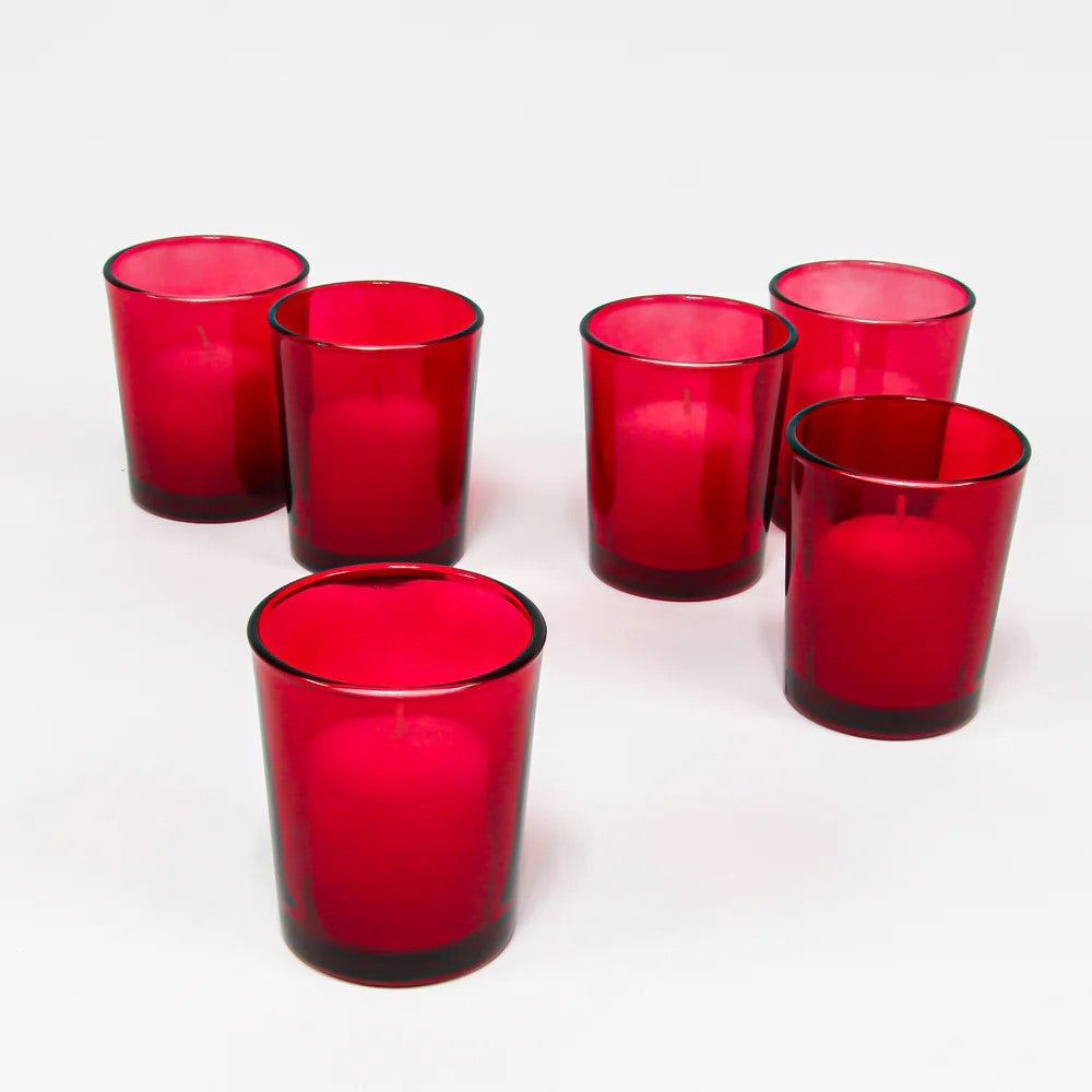 Vases & Table Decor: 20 Pack Red Glass Votive Tealight Candle Holders House Party Centerpiece Xmas Wedding Decor Glass Candlestick Party Decorations Bridal Valentines Event