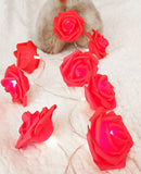 Christmas Wreaths & Garlands: Red Rose battery string fairy light - party night light wedding decoration