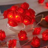 Christmas Wreaths & Garlands: Red Rose battery string fairy light - party night light wedding decoration