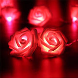 Christmas Wreaths & Garlands: Red Rose battery string fairy light - party night light wedding decoration
