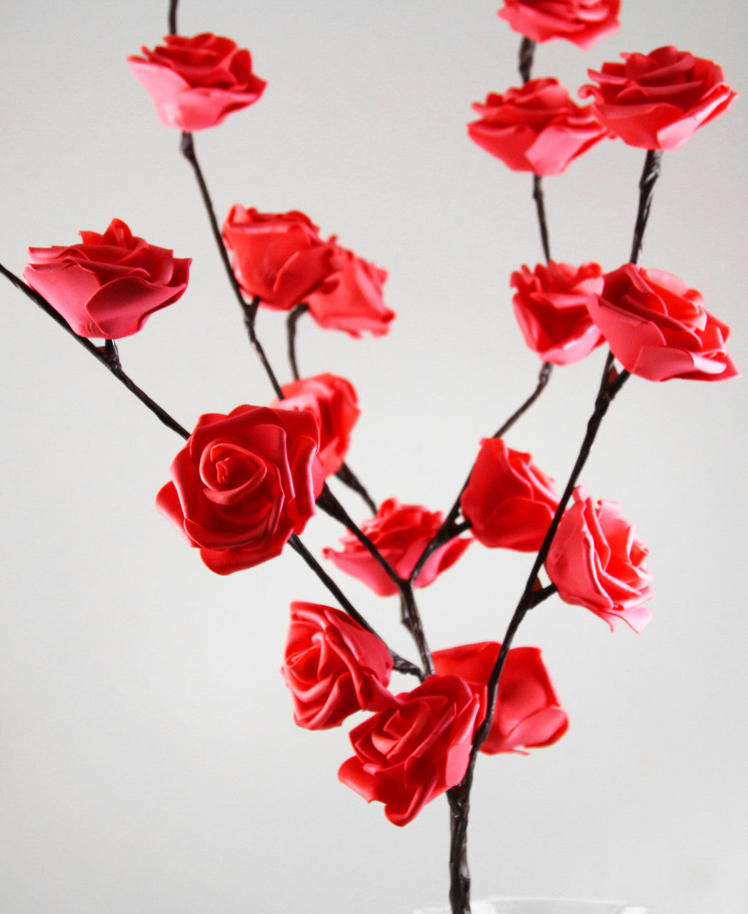 Vases & Table Decor: 1 Set of 50cm H 20 LED Red Rose Tree Branch Stem Fairy Light Wedding Event Party Function Table Vase Centrepiece Decoration