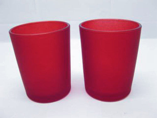 Vases & Table Decor: 10 Pack Red Frosted Glass Votive Tealight Candle Holders Valentines Day Xmas Wedding Decor Glass Candlestick Party Decorations Bridal Baby Shower Event