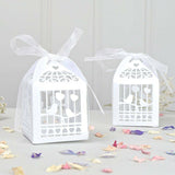 Wedding Favours: White Dove Bird Heart Wedding Bomboniere Favor Lolly Gift Card Box - 10 Pack