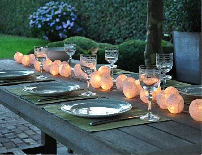 Outdoor Decorations & Lights: 20 White 5cm Ball battery string LED - wedding party home event decoration