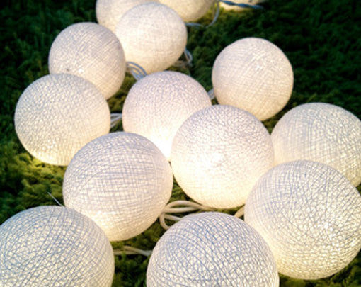 Outdoor Decorations & Lights: 20 White 5cm Ball battery string LED - wedding party home event decoration