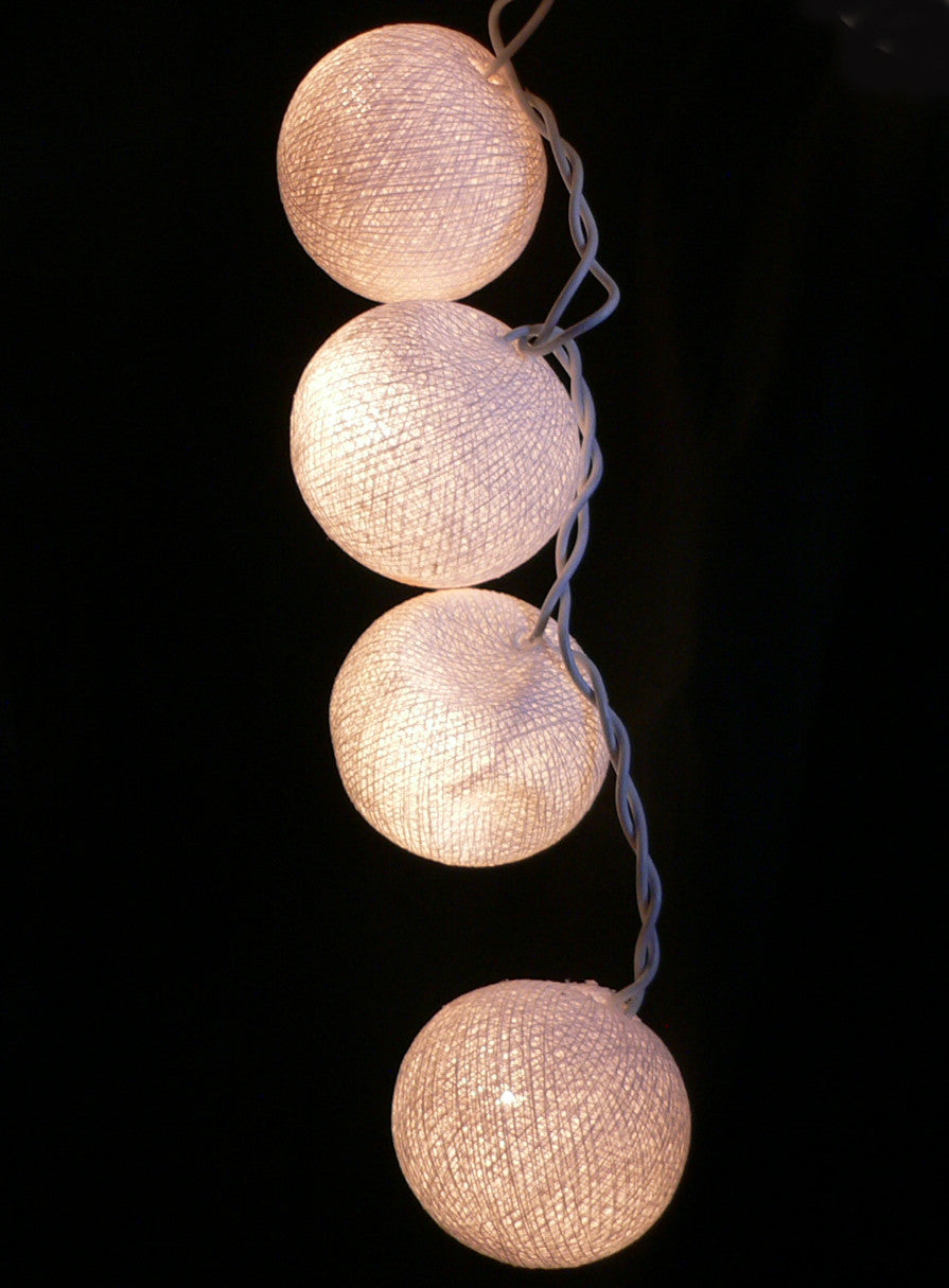 Outdoor Decorations & Lights: 20 White 5cm Ball battery string LED - wedding party home event decoration